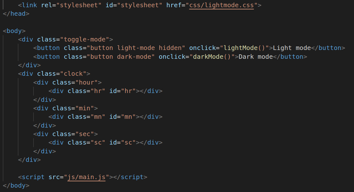 A part of my code for the analog clock project